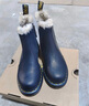 马丁博士（Dr.Martens）2976 Leonore冬加绒厚保暖雪地靴切尔西靴 黑色 36 实拍图
