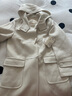 无印良品（MUJI）女式羊毛混牛角扣大衣长款连帽毛呢呢子外套秋冬季外衣女装 米白色 S (155/80A) 实拍图