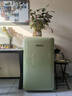 小吉（MINIJ）121L迷你复古小冰箱冷冻冷藏一体单门冰箱小型家用宿舍节能低噪客厅电冰箱 121L|冷藏冷冻两用|橄榄绿 实拍图