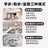 盟石学步车拒绝o型腿婴儿2024款多功能防侧翻宝宝小孩儿童助步手推车 云母灰【学步+助步+推把】旗舰款 7个月以上/可折叠/拒绝O型腿 实拍图