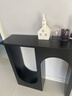 法式复古岩板玄关柜走廊艺术极简玄关桌靠墙双拱形设计置物架新款 轻奢黑  90纯黑岩板 实拍图