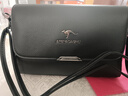 袋鼠520真皮包包女25春夏七夕牛皮斜挎包时尚软皮妈妈包中年小女包 黑色大号  送手拿包 实拍图