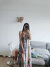妙奕嘉波西米亚连衣裙女裙子沙滩裙夏天2025新款民族风海边度假旅游长裙 民族风复古法式碎花沙滩裙 均码 【建议115斤以内】 实拍图