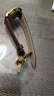 宝灿 真皮手表带男女表带适用于dw天梭浪琴卡西欧阿玛尼天王华为西铁城等通用蝴蝶扣表链 金自动扣-棕色棕线 18mm 实拍图
