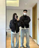 灿图bomber飞行夹克棉服男冬季美式潮流工装加厚短款外套棉袄子上衣服 黑色【常规夹克款】 XL 实拍图