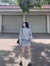 沐霓 小香风卫衣套装女两件套 运动秋冬季小个子穿搭休闲裙子微胖显瘦 卫衣短裙衬衫套装【灰90-120斤】 实拍图