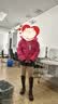 坦博尔羽绒服女短款可脱卸围巾领泡芙保暖女士外套530338Z 花汐粉 155  实拍图