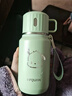草莓生活保温杯女款便携式婴儿外出冲奶保温壶316大容量水杯女生长效保温 绿色 600ml （保温24小时） 实拍图