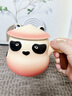三旬熊猫泡茶马克杯创意家用陶瓷茶水分离杯子带盖男女办公室过滤水杯 熊猫泡茶马克杯【奶黄粉】 实拍图