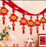 新玥元旦装饰拉花拉旗2026春节过新年公司商场店铺场景布置植绒彩旗串 实拍图