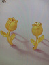 赛菲尔黄金耳钉女足金郁金香花朵立体金耳饰 一对 约1.8克 实拍图