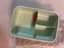 美厨（MAXCOOK）微波炉饭盒 小麦秸秆大容量加深3格学生饭盒1200ml  绿色MCFT551 实拍图