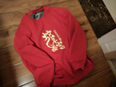 GENIOLAMODE红色卫衣男女款秋冬季加绒加厚休闲宽松蛇年本命年上衣 红色 2XL 实拍图