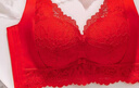 纤诗柔秋冬薄款无钢圈手掌杯小胸聚拢中薄1.2cm收副乳调整型内衣女胸罩 红色 80B 实拍图