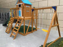 萌公馆民宿户外儿童游乐设施幼儿园滑滑梯秋千实木庭院别墅宝宝攀爬架子 网红双人秋千滑梯【预售2月28日发】 实拍图