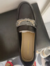 ZHR头层牛皮革乐福鞋女粗跟通勤皮鞋女一脚蹬软底单鞋女KM19黑色39 实拍图