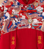 年服国风宝宝罩衣儿童男女防水防脏反穿衣冬季围兜拜年服 龙凤呈祥 110码（建议2-3岁） 实拍图