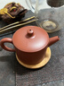 林李间潮汕朱泥壶敞口壶120ml小容量手工家用功夫泡茶壶茶具炮嘴汉瓦壶 《石瓢》110毫升 实拍图