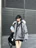 FDR旗舰店 美式毛领棉衣棉服男女秋冬季加厚保暖装外套派克服 灰色 [毛领可拆卸] S 实拍图