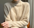 斐特玛半高领加厚毛衣女亲肤软糯秋冬内搭毛打底衫百搭高级感内搭上衣 米杏色 加厚 M 建议95-110斤 实拍图
