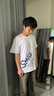 雅鹿短袖t恤男纯棉春夏重磅半袖打底衫宽松大码休闲青少年印花男士t恤 雾霾蓝钓鱼白SMILE蓝 L （重120-130斤高165-170） 实拍图