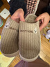 冬季棉拖鞋男居家防滑加厚毛绒保暖女士棉拖鞋2025新款情侣拖鞋女 米色 38-39 【适合36-37的脚】 实拍图