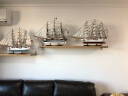 Snnei室内 地中海仿真帆船模型客厅摆件实木质船装饰品欧式创意家居办公室房间手工艺品一帆风顺 《莱牡库尔号》62cm 实拍图