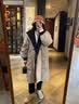 册裁（CECAI）针织拼接冬季羽绒服女中长款过膝加厚2025新款韩版连帽宽松外套女 卡其 S 建议90斤-110斤 实拍图