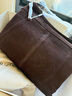 裘真植鞣（磨砂皮）自在hobo包复古单肩斜挎包大容量通勤包女 咖啡色-大号（磨砂皮版） 大包 实拍图