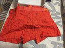 猫人（MiiOW）本命年内裤男士红色短裤头加肥加大码棉质四角裤婚庆大红平角裤 净色/印花/银巾 3条 4XL 【建议体重165-180斤】 实拍图