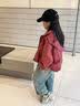 贝孩趣女童外套春秋冬款2026新款童装中大童夹棉加厚连帽衣服儿童冲锋衣 酒红色【春秋款】 150 码(建议身高135-145厘米) 实拍图