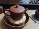 林李间潮汕朱泥壶敞口壶120ml小容量手工家用功夫泡茶壶茶具炮嘴汉瓦壶 《汉瓦》120毫升+3茶杯 实拍图