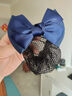 阿表妹 职业头花发网头花网兜发套发夹空姐护士银行酒店盘发蝴蝶结饰品 金边两结蓝色细网 实拍图