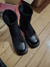 ZHR短靴女粗高跟加绒弹力瘦瘦袜靴女英伦风增高加绒女靴EH136A黑色38 实拍图