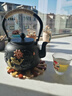 瓷牌茗茶具（cipaiming teaset） 铁壶手工铸铁茶壶生铁茶壶大容量功夫茶具泡茶烧水壶围炉煮茶 荷塘情趣铁壶 1.2L 实拍图