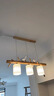 归根日式原木实木创意玻璃小鸟餐厅吊灯三头简约现代餐桌led北欧灯具 【全光谱】3头 80cm 三色光 实拍图