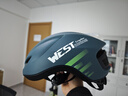 西骑者（WestBiking）自行车骑行头盔男女通用轻量透气一体成型防护安全帽单车骑行装备 蓝色【气动尾灯款】 实拍图