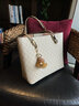 IT MANCLACYK轻奢真皮女士单肩大包包2025韩版春夏新款时尚百搭大容量托特包潮 米白色（精美礼盒套装） 大包 实拍图