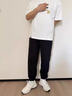 杉努（SHANNU）裤子男士春夏季薄款休闲宽松运动束脚青年学生工装直筒卫长裤 02白色常规（松紧） XL 实拍图