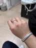 Lnieer999足银素圈戒指男女礼物轻奢小众设计高级感食指戒足银指环尾戒 实心足银999钉砂戒指 13号 实拍图