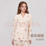 ROVO纯棉孕妇夏季月子服睡衣产后哺乳100%纯棉开衫套装喂奶专用居家服 蝴蝶结兔 XL（适合于140-160斤） 实拍图