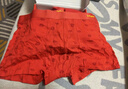 猫人（MiiOW）本命年内裤男士红色短裤头加肥加大码棉质四角裤婚庆大红平角裤 净色/印花/银巾 3条 5XL 【建议体重180-200斤】 实拍图