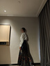 纤裳蝶马面裙女款2025新款全套正版连衣裙凤凰浴火新中式国风穿搭汉服女 藏青色马面裙白色上衣全套送项链 M【160cm-165cm】 实拍图