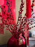 开时果 银柳鲜枝干花年宵花卉 红色真花福桶银柳水培植物室内装饰鲜花 【100cm】银柳30枝（喜庆红） 实拍图