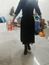 她池高腰大摆半身裙女2025秋装新款松紧腰显瘦中长A字复古裙 实拍图
