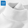 真维斯（JEANSWEST）德绒打底衫女装秋冬季长袖t恤上衣服加绒保暖加厚内搭半高领秋衣 白色 纯色 M 实拍图