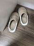 洁丽雅防水羽绒棉拖鞋男士冬季室内情侣居家保暖加绒防臭防滑棉鞋女秋冬 卡其 【1.0经典款 店长推荐】 42-43 【适合41-42码】 实拍图
