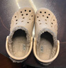 CROCS卡骆驰秋冬新品暖棉洞洞鞋男女秋冬款贝雅暖棉拖鞋|205969 白/浅灰-11H(建议买大一码) 40 (250mm) 实拍图