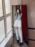 栢启歆蕾丝花边小腿袜子女春秋长袜配靴子白色过膝袜jk黑色长筒袜女秋冬 白蕾丝过膝 实拍图