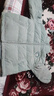 茵曼（INMAN）鸭绒九江羽绒服冬女装新款休闲立领落肩宽松外套大衣上衣 浅灰绿 XL 实拍图